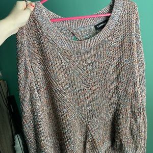 EXPRESS multi-colored sweater with braided back. Size Small